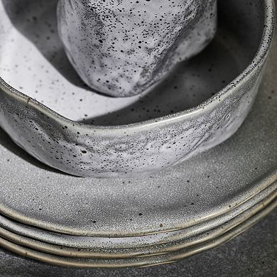 Stone by Mercer Project ATIK Stoneware 16-Piece Dinnerware Set in Speckled Grey