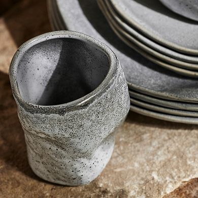 Stone by Mercer Project ATIK Stoneware 16-Piece Dinnerware Set in Speckled Grey