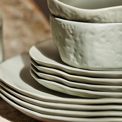 Stone by Mercer Project ATIK Stoneware 32-Piece Dinnerware Set in Sage-Grey