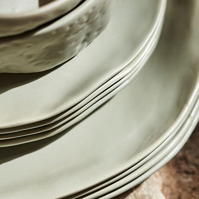 Stone by Mercer Project ATIK Stoneware 32-Piece Dinnerware Set in Sage-Grey