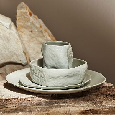 Stone by Mercer Project ATIK Stoneware 32-Piece Dinnerware Set in Sage-Grey