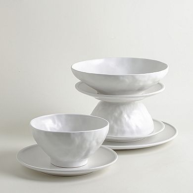 Stone by Mercer Project NENDO Stoneware 16-Piece Dinnerware Set in White