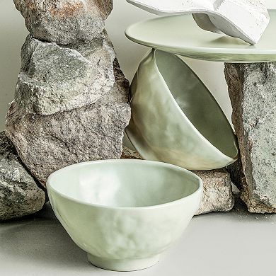 Stone by Mercer Project NENDO Stoneware 16-Piece Dinnerware Set in Sage-Grey