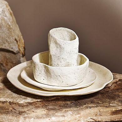 Stone by Mercer Project ATIK Stoneware 16-Piece Dinnerware Set in Speckled Cream