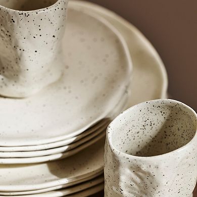Stone by Mercer Project ATIK Stoneware 16-Piece Dinnerware Set in Speckled Cream