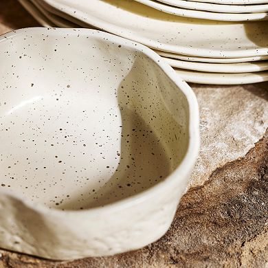 Stone by Mercer Project ATIK Stoneware 16-Piece Dinnerware Set in Speckled Cream