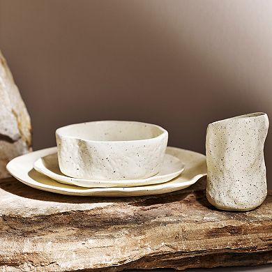 Stone by Mercer Project ATIK Stoneware 16-Piece Dinnerware Set in Speckled Cream