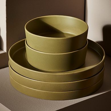 Stone by Mercer Project MODAN 12-Piece Round Dinnerware Set in Green