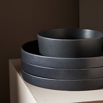 Stone by Mercer Project MODAN 12-Piece Round Dinnerware Set in Charcoal