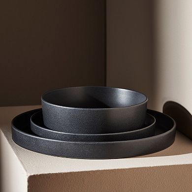 Stone by Mercer Project MODAN 12-Piece Round Dinnerware Set in Charcoal