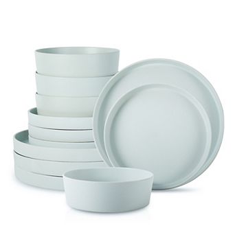 Stone by Mercer Project MODAN 12 pc Round Dinnerware Set in Blue-Grey