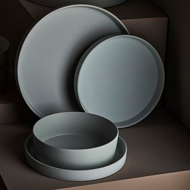 Stone by Mercer Project MODAN 12-Piece Round Dinnerware Set in Blue-Grey