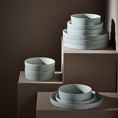 Stone by Mercer Project MODAN 12-Piece Round Dinnerware Set in Blue-Grey