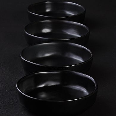 Stone by Mercer Project HEKONDA Stoneware 32-Piece Dinnerware Set in Black