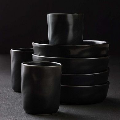 Stone by Mercer Project HEKONDA Stoneware 32-Piece Dinnerware Set in Black