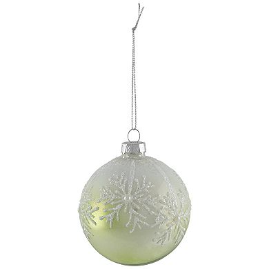 Northlight Snowflakes Shiny Glass Ball Christmas Ornaments 4-piece Set