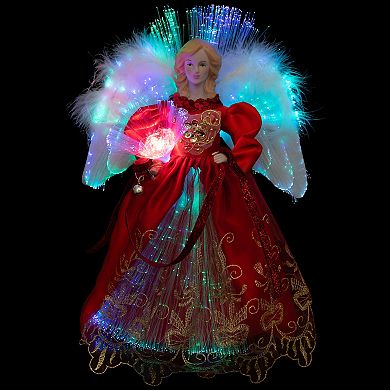 Northlight Lighted Fiber Optic Red Dress Angel Christmas Tree Topper