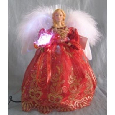 Northlight Lighted Fiber Optic Red Dress Angel Christmas Tree Topper