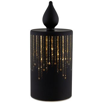 Northlight LED Lighted Glass Candle with Stars Christmas Table Decor