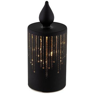 Northlight LED Lighted Glass Candle with Stars Christmas Table Decor