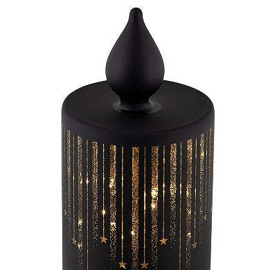 Northlight LED Lighted Glass Candle with Stars Christmas Table Decor