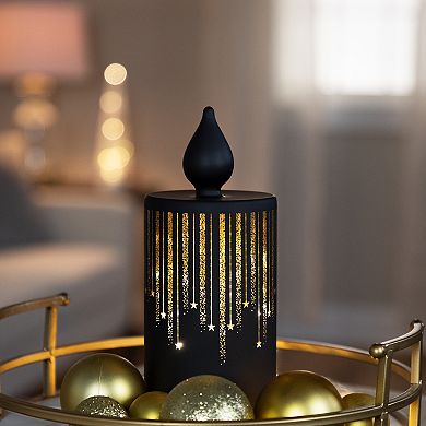 Northlight LED Lighted Glass Candle with Stars Christmas Table Decor