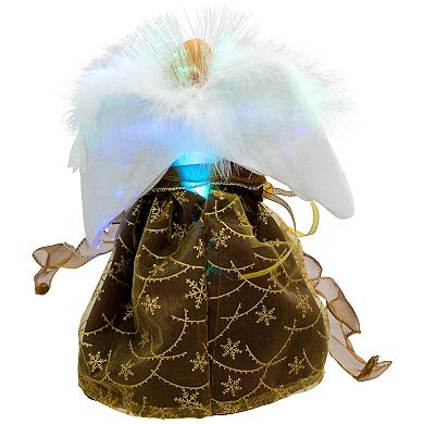 Northlight Color-Changing Fiber Optic Burgundy Dress Christmas Angel Tree Topper