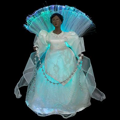 Northlight Lighted Fiber Optic Deep Skin Tone Angel Christmas Tree Topper