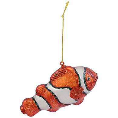 Northlight Glittered Clown Fish Glass Christmas Ornament