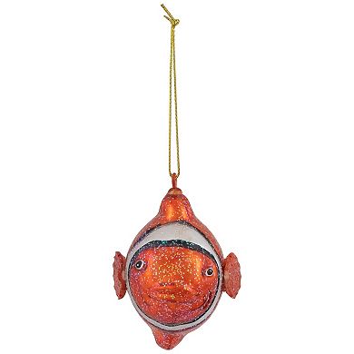 Northlight Glittered Clown Fish Glass Christmas Ornament