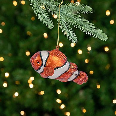 Northlight Glittered Clown Fish Glass Christmas Ornament
