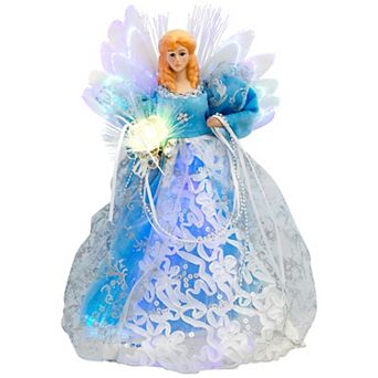 Northlight Lighted Fiber Optic Blue Dress Angel Christmas Tree Topper