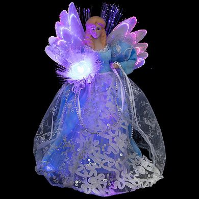 Northlight Lighted Fiber Optic Blue Dress Angel Christmas Tree Topper