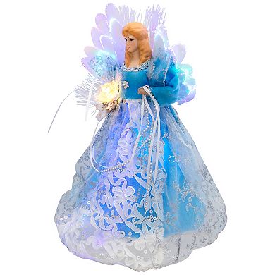 Northlight Lighted Fiber Optic Blue Dress Angel Christmas Tree Topper