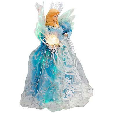 Northlight Lighted Fiber Optic Blue Dress Angel Christmas Tree Topper