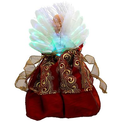 Northlight Lighted Fiber Optic Burgundy Dress Angel Christmas Tree Topper