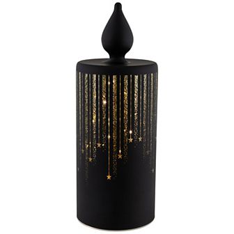 Northlight LED Lighted Glass Candle with Stars Christmas Table Decor