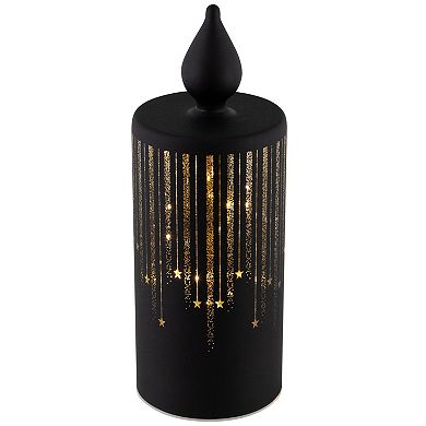 Northlight LED Lighted Glass Candle with Stars Christmas Table Decor