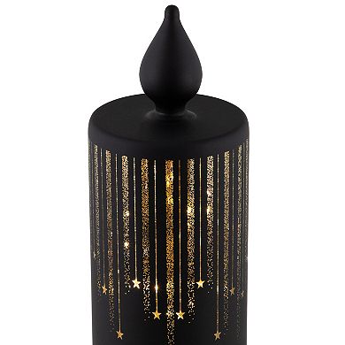 Northlight LED Lighted Glass Candle with Stars Christmas Table Decor