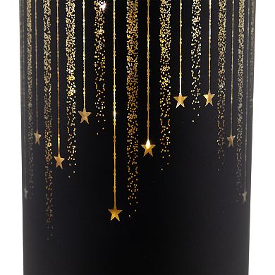 Northlight LED Lighted Glass Candle with Stars Christmas Table Decor