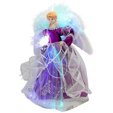 Northlight Purple Dress Lighted Fiber Optic Color Changing Angel Christmas Tree Topper