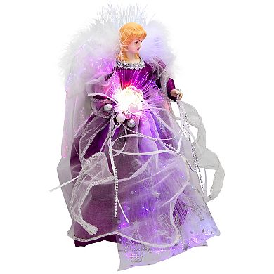 Northlight Purple Dress Lighted Fiber Optic Color Changing Angel Christmas Tree Topper
