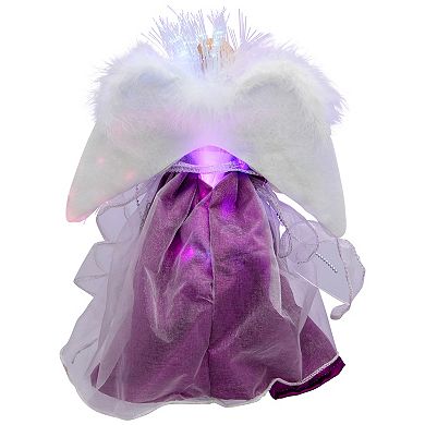 Northlight Purple Dress Lighted Fiber Optic Color Changing Angel Christmas Tree Topper