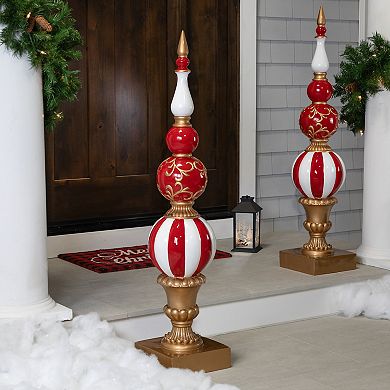 Northlight Commercial Size Candy Cane Ball Finial Christmas Decoration