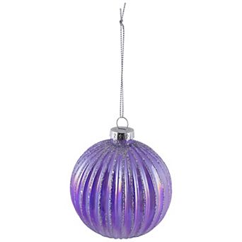 Northlight Shiny Glittered Iridescent Glass Ball Christmas Ornaments 4 pc Set