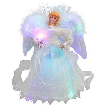 Northlight Fiber Optic Color-Changing Angel & Dove Christmas Tree Topper