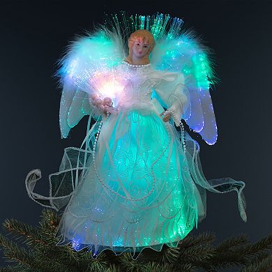 Northlight Fiber Optic Color-Changing Angel & Dove Christmas Tree Topper