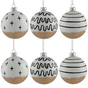 Northlight Abstract Glass Ball Christmas Ornaments 6 pc Set