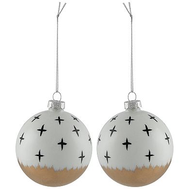 Northlight Abstract Glass Ball Christmas Ornaments 6-piece Set