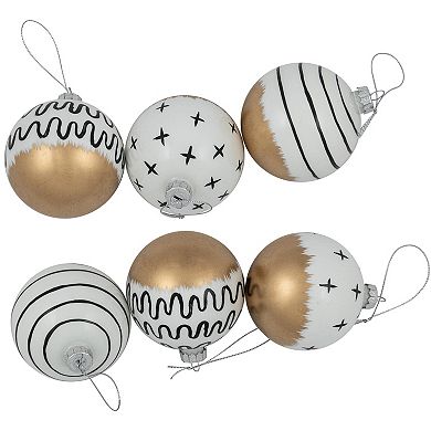 Northlight Abstract Glass Ball Christmas Ornaments 6-piece Set